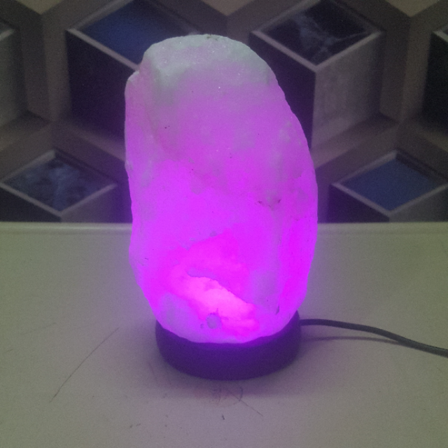 himalayan usb natural lamp (white) large double led with light